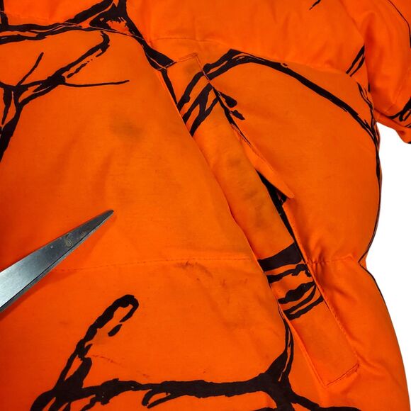 GAMEHIDE Jacket Mens XL Orange Black Camo Puffer Down Full Zip Hunting Outdoor - Picture 6 of 12